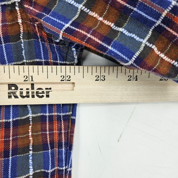 Carbon 2 Cobalt Shirt Mens Medium Button Up Short Sleeve Preppy Plaid Blue Red - Picture 8 of 10